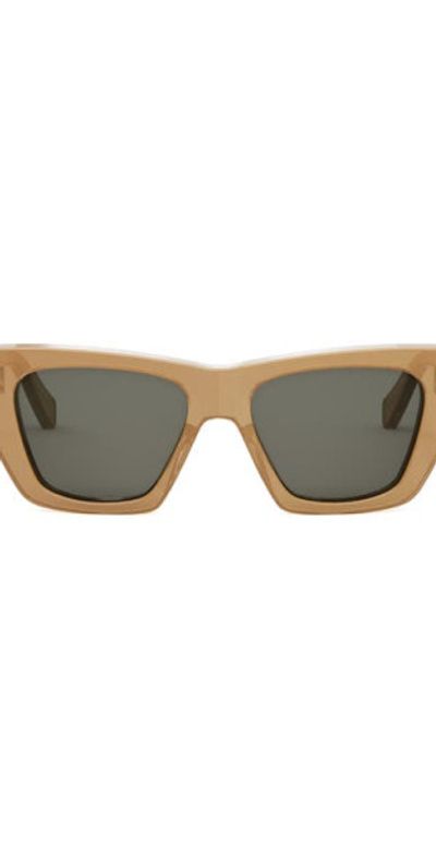 CELINE - 54mm Cat Eye Sunglasses in Beige/Other /Smoke at  display picture 3