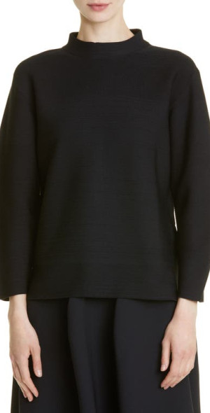 CFCL - Garter 4 Mock Neck Long Sleeve Rib Top in Black at Nordstrom
