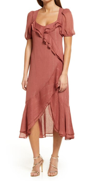 Charles henry ruffle tiered wrap dress outlet