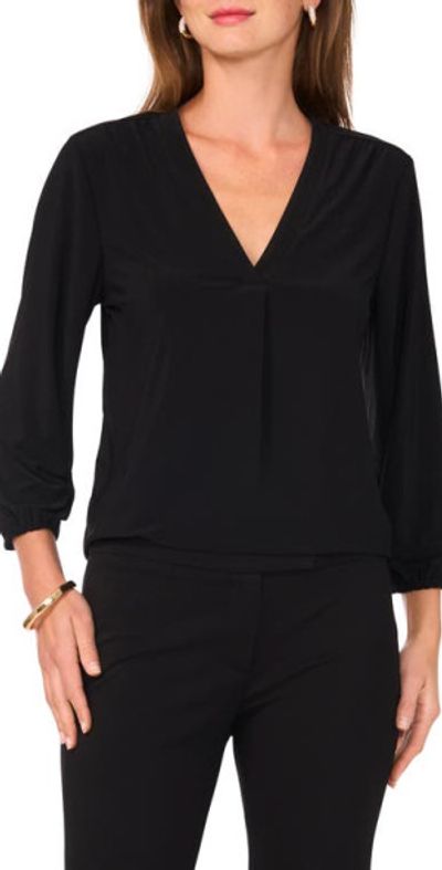 Chaus Chaus V-Neck Top in Rich Black at Nordstrom, Size Small
