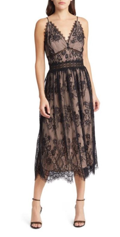 chinese dress ladies Chelsea28 Lace Trim Velvet Slip Dress L / Dark Blue