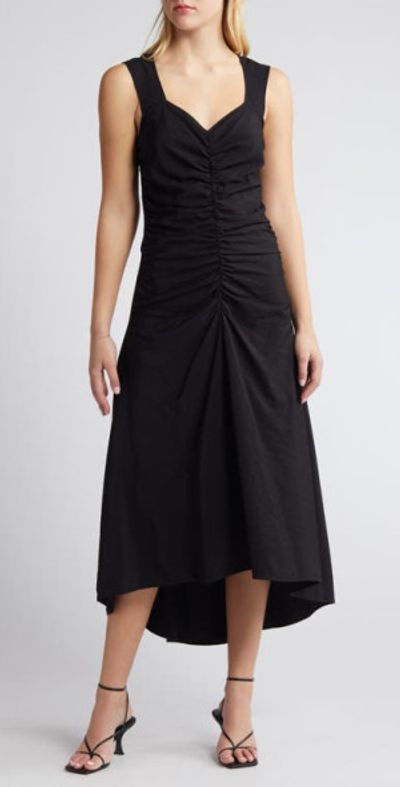 Chelsea28 - Ruched High-Low Midi Dress in Black at Nordstrom Chelsea28 - Ruched High-Low Midi Dress in Black at Nordstrom