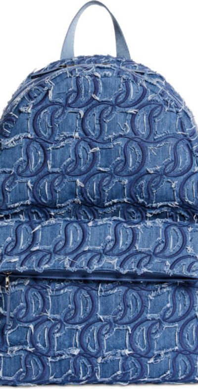 Louboutin: Logo Studded Embroidered Mini Backpack Christian Louboutin Backpack Black Bags & Handbags for Women  main image 4