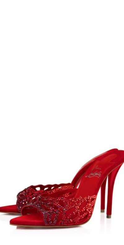 Christian Louboutin Christian Louboutin Lasera Ombré Crystal Embellished Slide Sandal in Fever/Mix Degrade at Nordstrom, Size 9Us