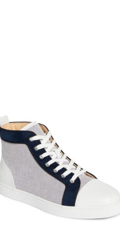 Christian Louboutin Louis orlato high top white navy sneaker trainer sz 44.5 Christian Louboutin | Shoes | Christian Louboutin Louis  main image 2