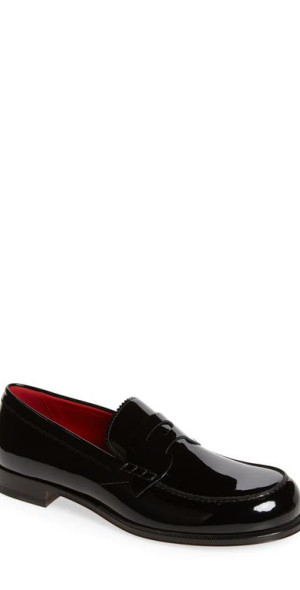 cl mocloon loafer black red patent calfskin