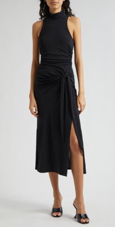 knee length dresses for ladies Pre-Loved Nordstrom Charles Henry, Women's Tiered Midi Dress, Black, Size M  – Elle & Beck main image 0