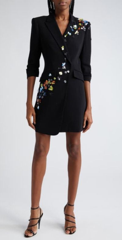 Cinq à Sept Linnea Sequin Flower Blazer Dress in Black/Multi at Nordstrom — free download