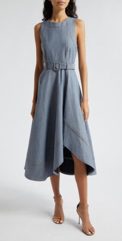 denim sleevless dress Denim Sleeveless Low Waist Mini Dress with Button Detail S main image 0