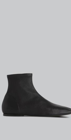 CO CO Round Toe Sock Bootie in Lambskin in Black at Nordstrom, Size 36