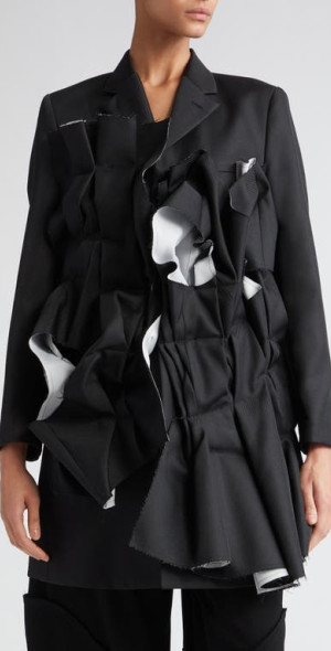Comme des Garçons - Deconstructed Raw Edge Serge Jacket in Black