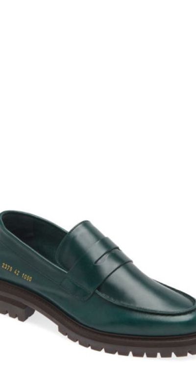 Common Projects Common Projects Lug Sole Penny Loafer in Green at Nordstrom