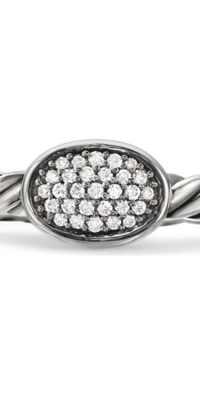 David Yurman Cable Collectibles Oval Ring with Diamonds at