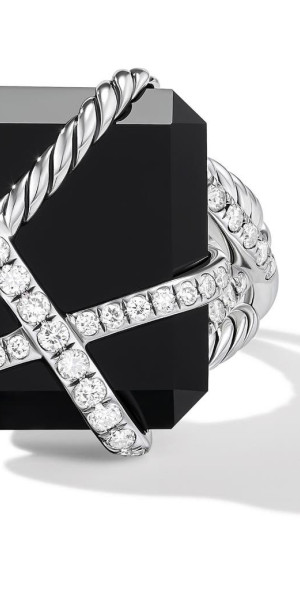 Cable wrap ring with black onyx and diamonds cheap