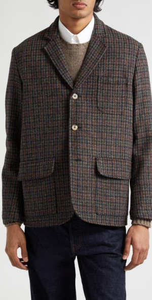 【美品】DE BONNE FACTURE ハリスツイードジャケット フランス製 De Bonne Facture Harris Tweed Wool Forest Jacket - Grey Windowpane