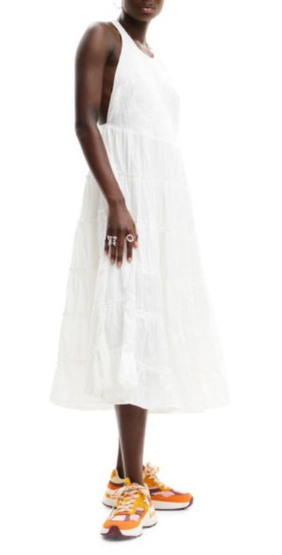 green emerald velvet dress Desigual Women's Slim Midi Butterfly Dress at Amazon Women's Clothing store main image 0
