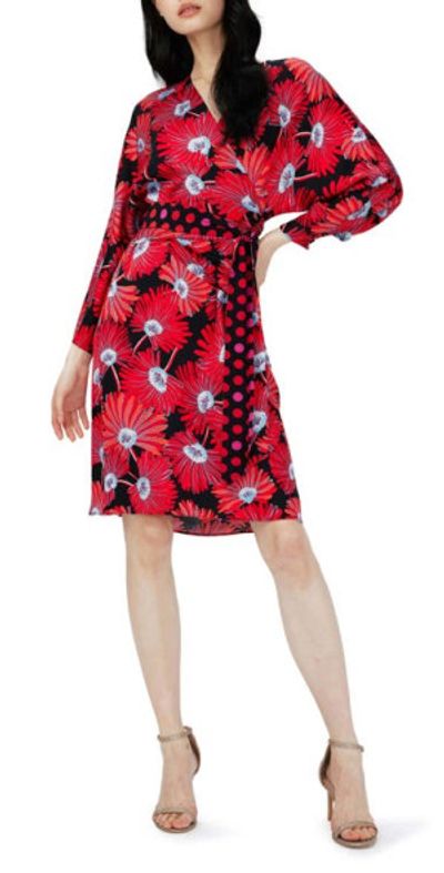 chinese dress ladies Dvf Julian Silk Jersey Wrap Dress