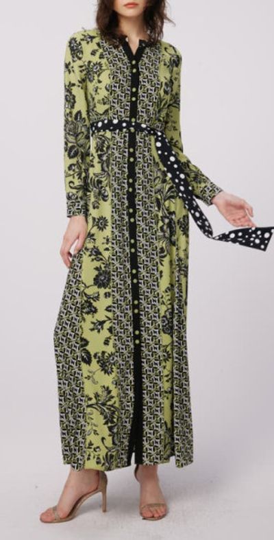 Diane von Furstenberg - Shaena Mix Print Long Sleeve Dress in Night Vine  Shadow/Gig Tile Gr at Nordstrom, Size X-Large