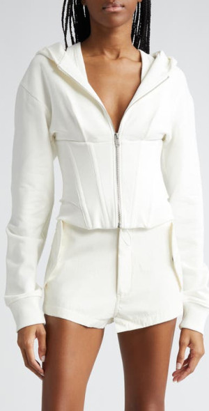 Dion Lee - Layered Corset Zip Hoodie in Ivory at Nordstrom