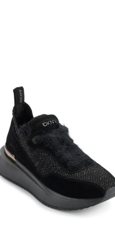 DKNY DKNY Aveline Wedge Sneaker in Black at Nordstrom, Size 6