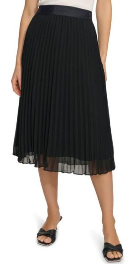 DKNY DKNY SPORTSWEAR Pleated Skirt in Black at Nordstrom, Size Large