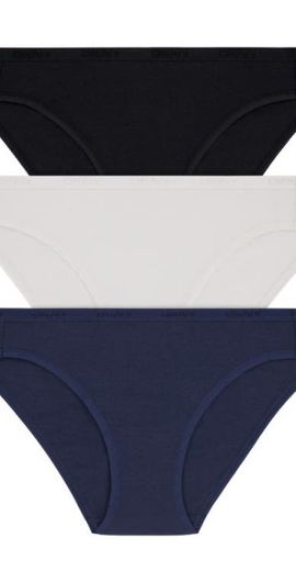 DKNY DKNY Table Top Assorted 3-Pack Bikinis in Black/White/Navy at Nordstrom, Size Small