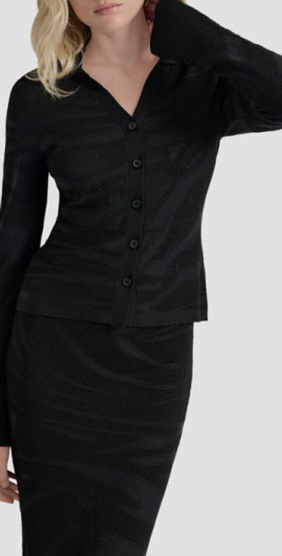DKNY DKNY Zebra Stripe Cardigan in Black at Nordstrom, Size X-Small
