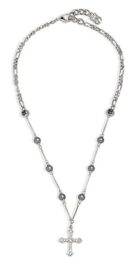 Dolce & Gabbana Dolce & Gabbana Rosary Cross Necklace in Argento/Palladio at Nordstrom