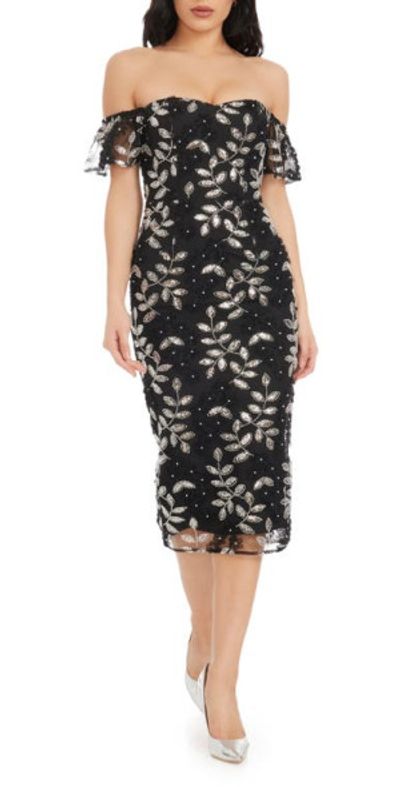 strapless open back dress Alicia Dress Black Nude main image 1