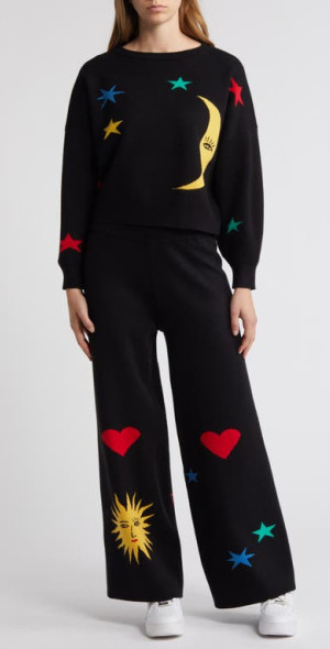 Dressed in Lala - Celestial Knit Long Sleeve Sweater & Pants Set