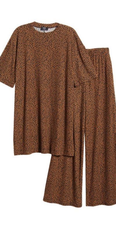 Dressed in Lala Dressed in Lala Leveled Up Leopard Top & Pants Set at Nordstrom, Size Small