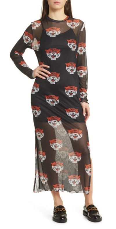 bebe sparkle mesh midi dress bebe Off Shoulder Mesh Midi Dress Embellished With Crystals by Swarovs