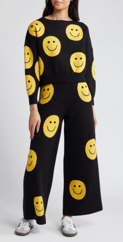 Dressed in Lala Dressed in Lala Smiley Sweater & Pants Set in Smiley Faces at Nordstrom