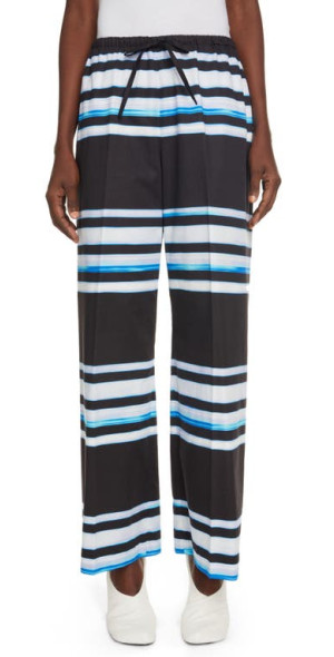 Dries Van Noten - Puvis Stripe Wide Leg Pants in Navy