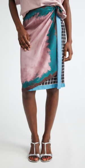 dries van notenシルク巻きスカート DRIES VAN NOTEN Stretch-silk satin midi skirt | NET-A-PORTER
