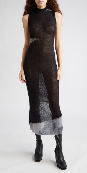 Eckhaus Latta - Composition Recycled Mohair Blend Sweater Dress in 