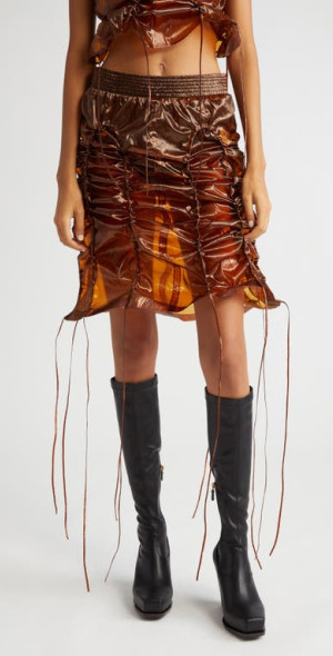 Eckhaus Latta - Laminated Organza Skirt in Amber at Nordstrom