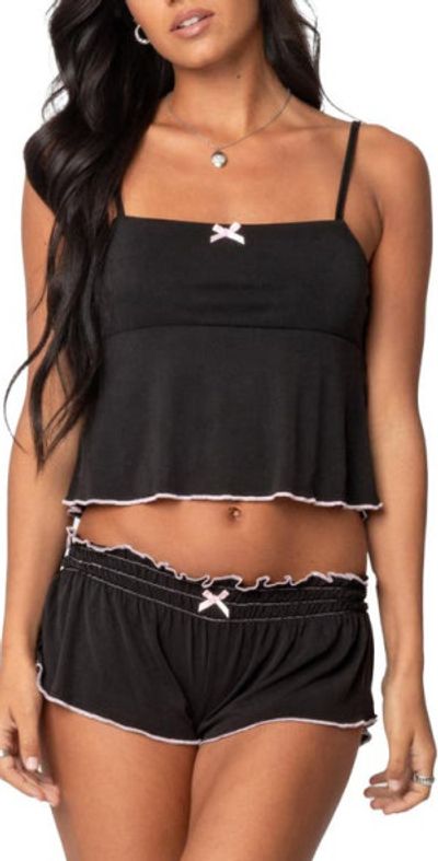EDIKTED EDIKTED Alice Peplum Camisole in Black at Nordstrom, Size X-Small