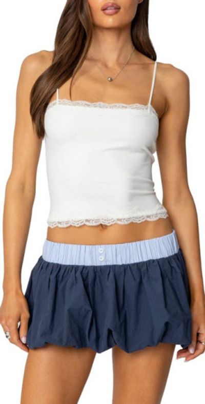 EDIKTED EDIKTED Cruella Lace Trim Camisole in White at Nordstrom, Size X-Small