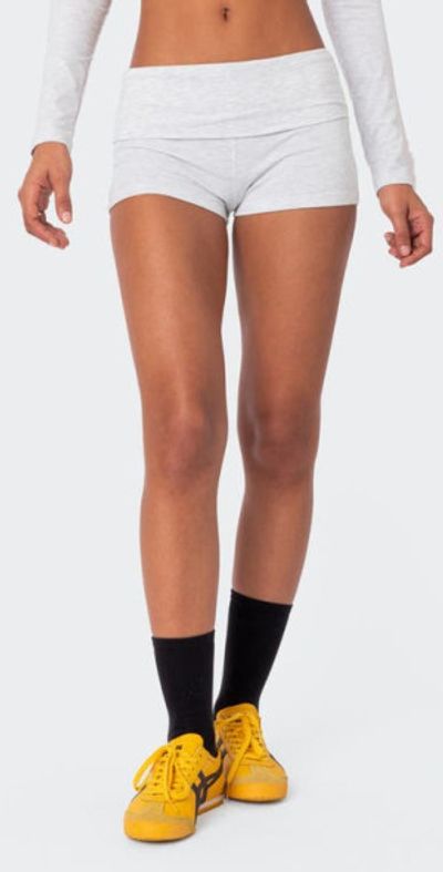 EDIKTED EDIKTED Meg Foldover Shorts in Gray-Melange at Nordstrom, Size X-Small