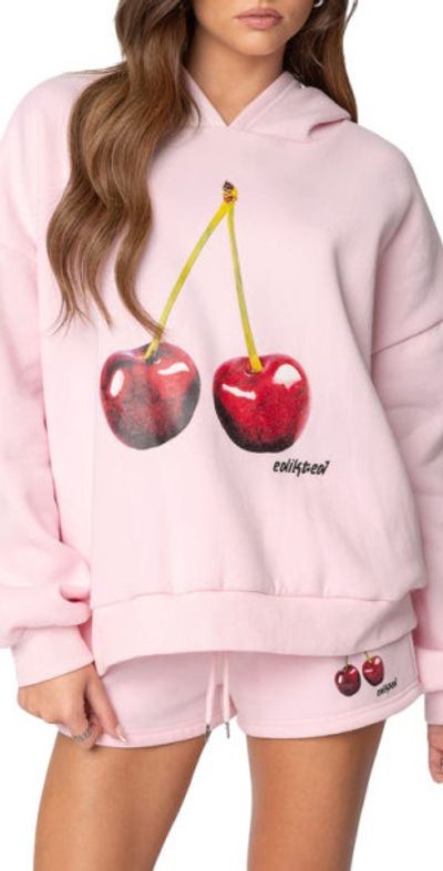 EDIKTED EDIKTED Mon Cheri Oversize Hoodie in Light-Pink at Nordstrom, Size X-Small