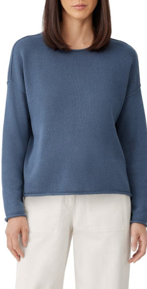 Eileen Fisher - Boxy Crewneck Pullover in Twilight