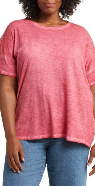 Eileen Fisher Boxy Organic Cotton T-Shirt in Geranium at Nordstrom