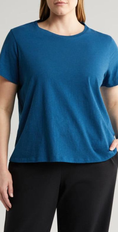 Eileen Fisher Crewneck Organic Cotton T-Shirt in Atlantis at