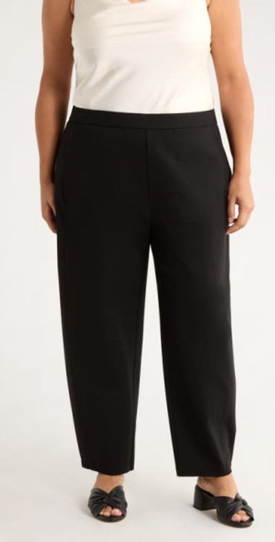 Eileen Fisher Eileen Fisher Lantern Double Knit Ankle Pants in Black at Nordstrom, Size 3X