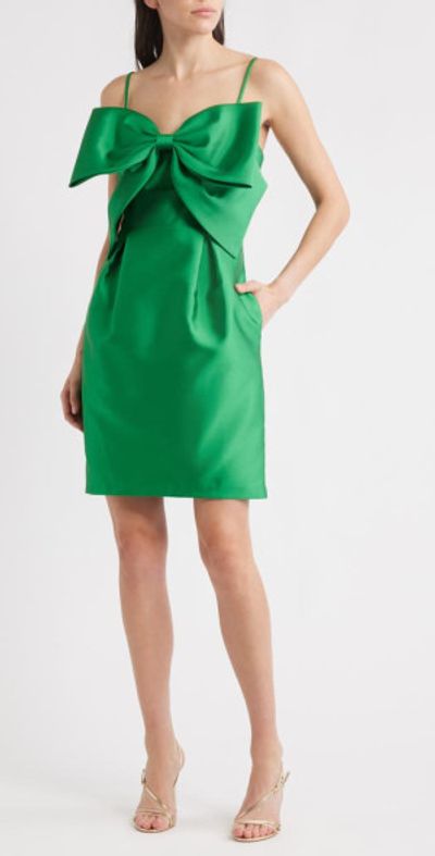 Eliza J Eliza J Bow Mikado Cocktail Dress in Emerald at Nordstrom, Size 2