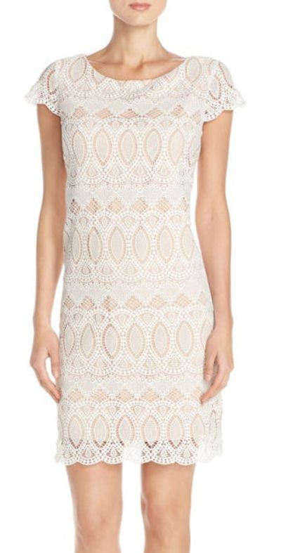 skin tone lace dress Blouson Sleeve Lace Dress-Ivory Lace main image 0
