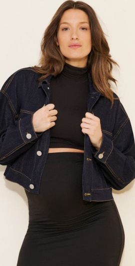 Emilia George Emilia George Greta Trucker Jacket in Dark Denim at Nordstrom, Size Small