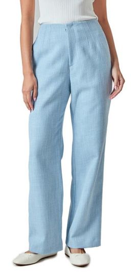 Endless Rose Endless Rose Clean Waist Relaxed Fit Tweed Pants in Blue at Nordstrom, Size Medium