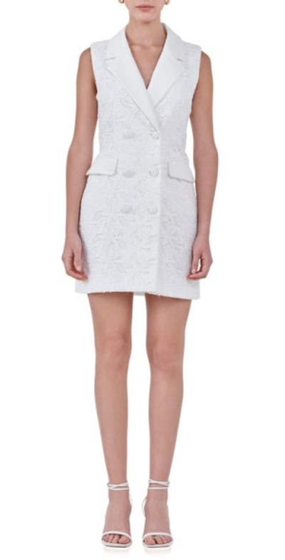 Endless Rose - Lace Sleeveless Blazer Minidress in White at Nordstrom